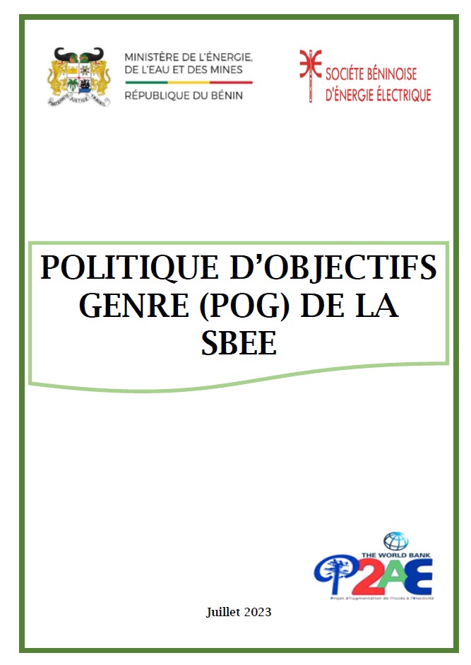 POLITIQUE D'OBJECTIFS GENRE SBEE